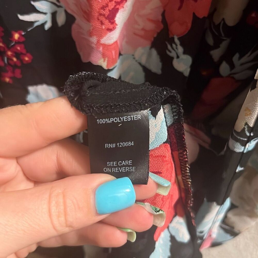 ✨Torrid Floral Chiffon Lace Trim Sz 00 Kimono✨ - Picture 8 of 9